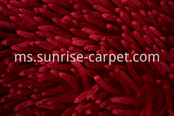 Shinning Polyester Chenille Rugs red